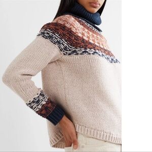 NWOT Madewell Women's XXS Brookdale Senya Fair Isle Turtleneck Sweater Chunky